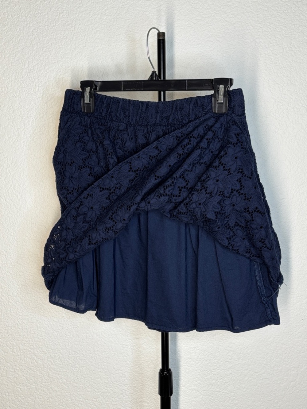 The Webster Navy Cotton Floral Lace Skater Skirt Small - Picture 6 of 8
